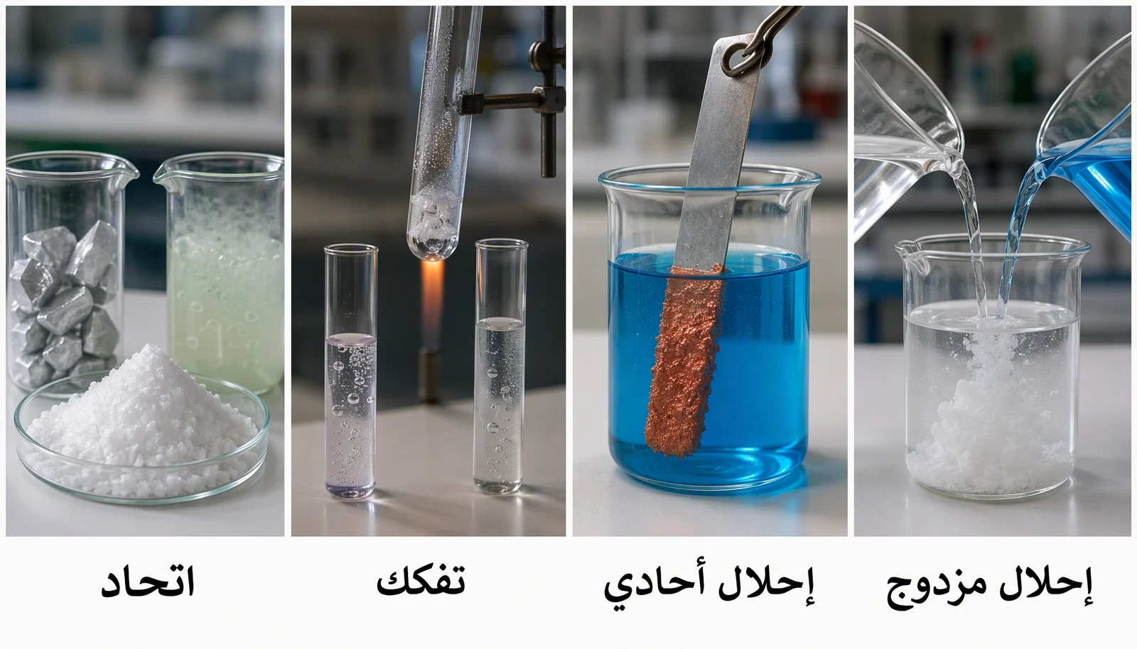 الصور العامة لأنواع التفاعلات الخمسة