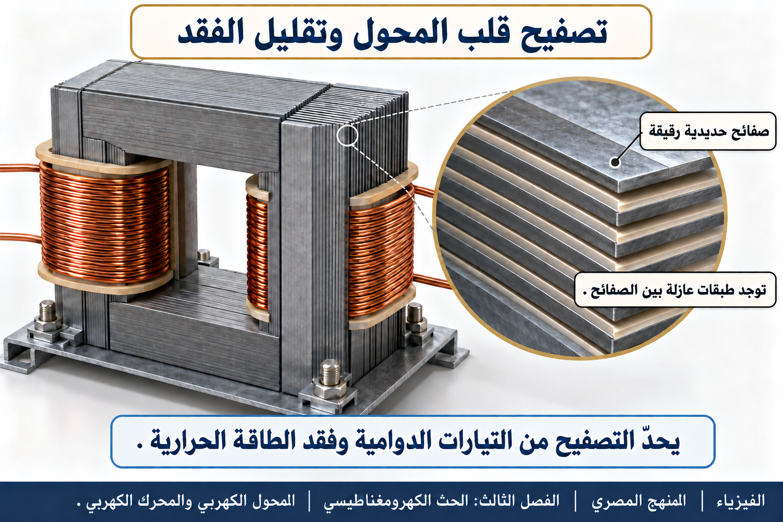 تصفيح قلب المحول وتقليل الفقد