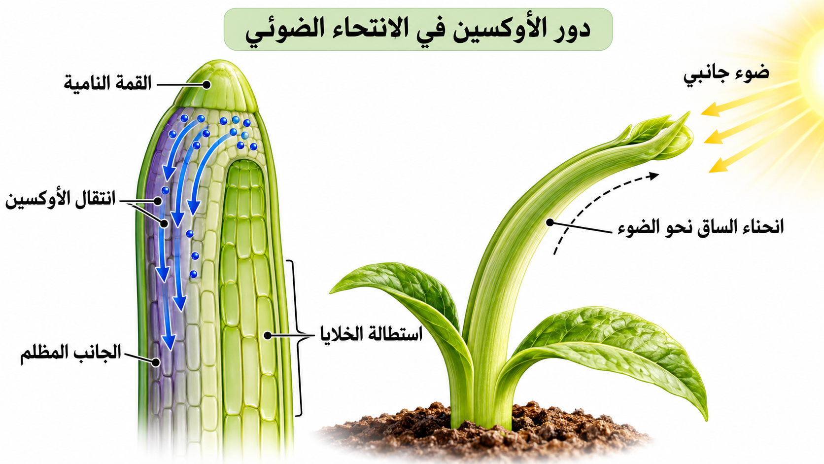 دور الأوكسين في الانتحاء الضوئي