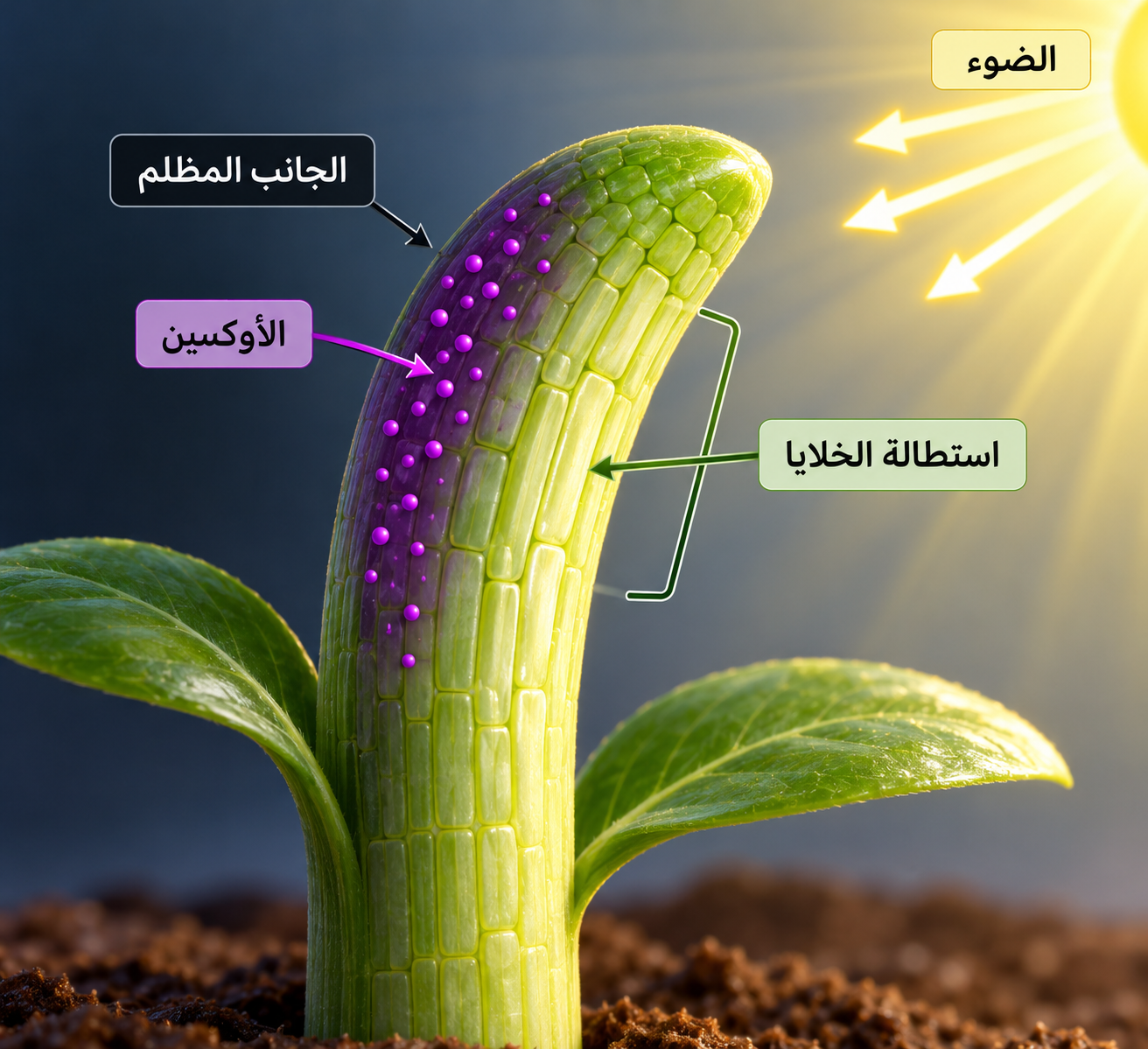 توزيع الأوكسين والانتحاء الضوئي