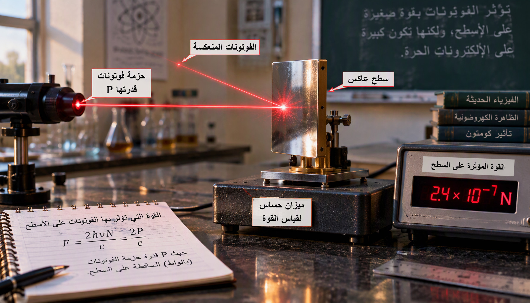 القوة التي تؤثر بها الفوتونات على الأسطح