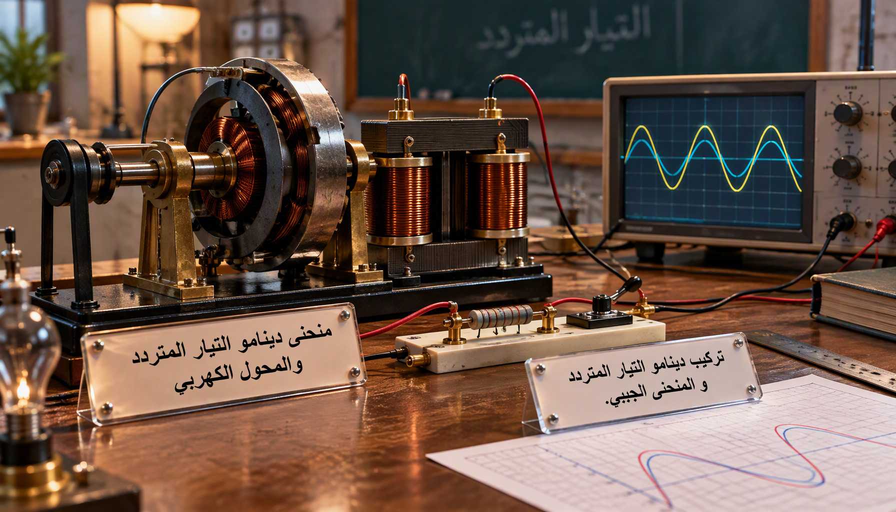 التيار المتردد في مقاومة أومية عديمة الحث