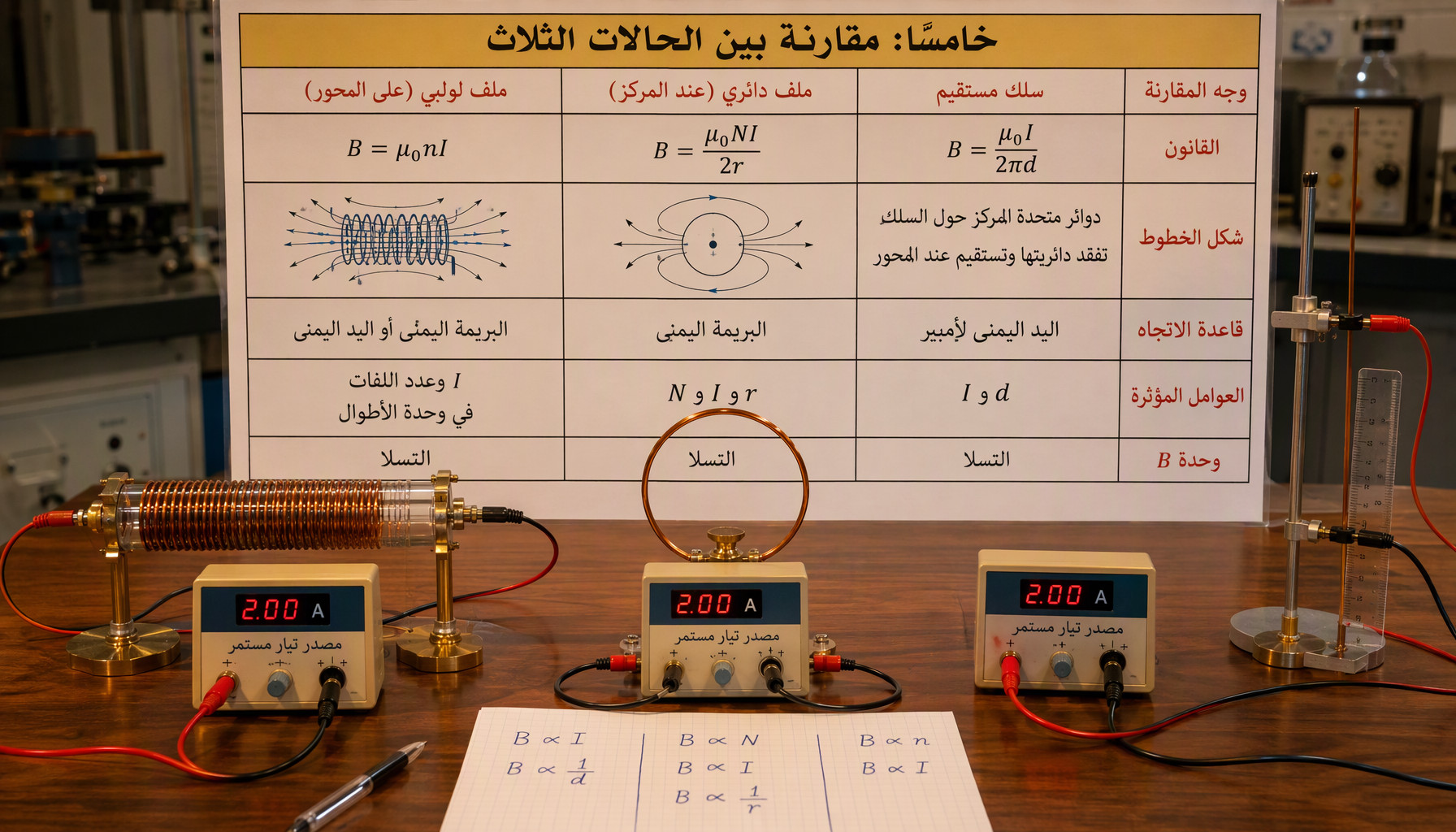 مقارنة بين الحالات الثلاث
