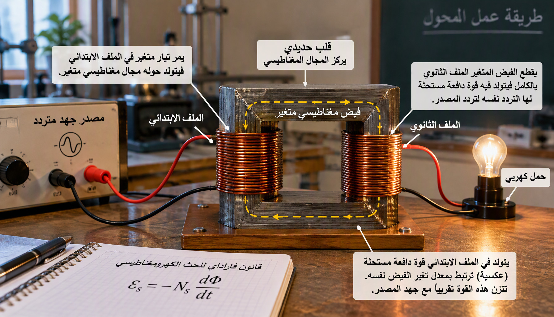 طريقة عمل المحول