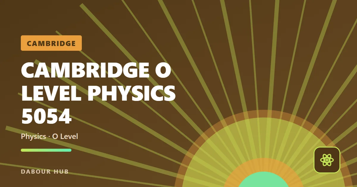 Cambridge O Level Physics 5054 course cover