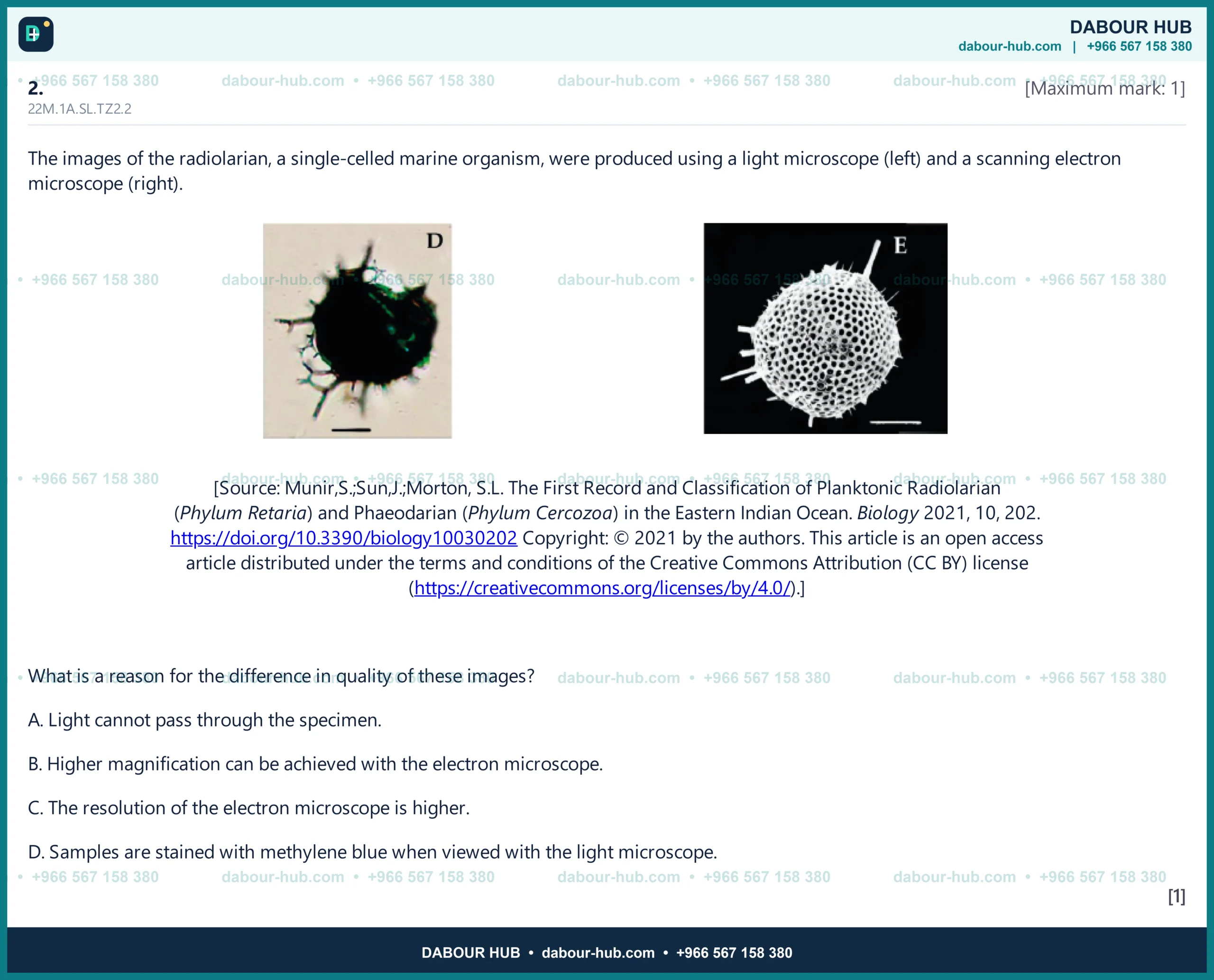 Dr Dabour Hub Science Diagram and Course Material