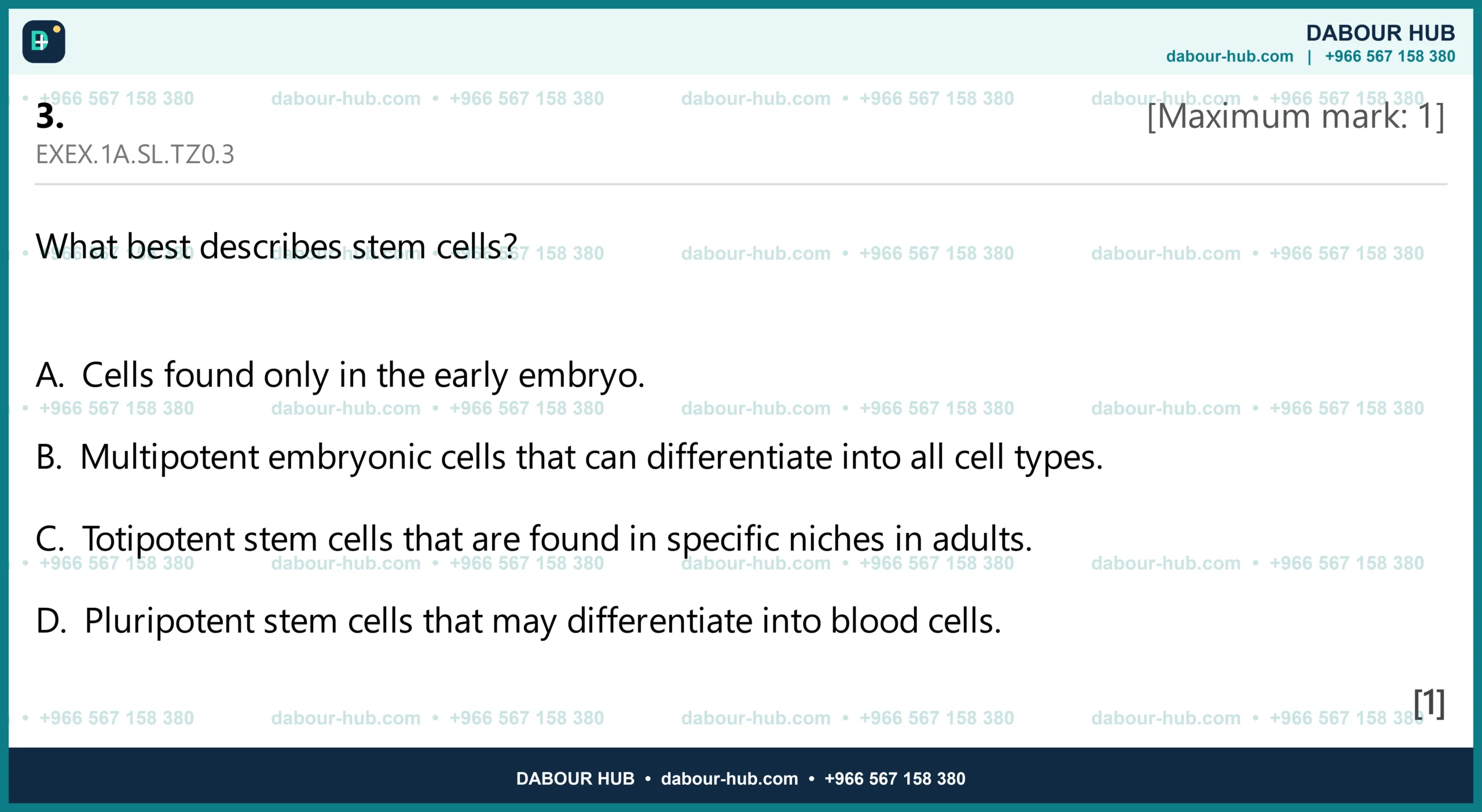 Dr Dabour Hub Science Diagram and Course Material