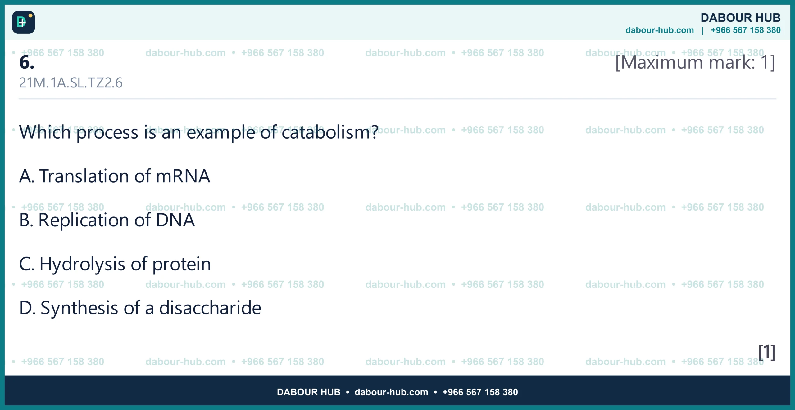Dr Dabour Hub Science Diagram and Course Material