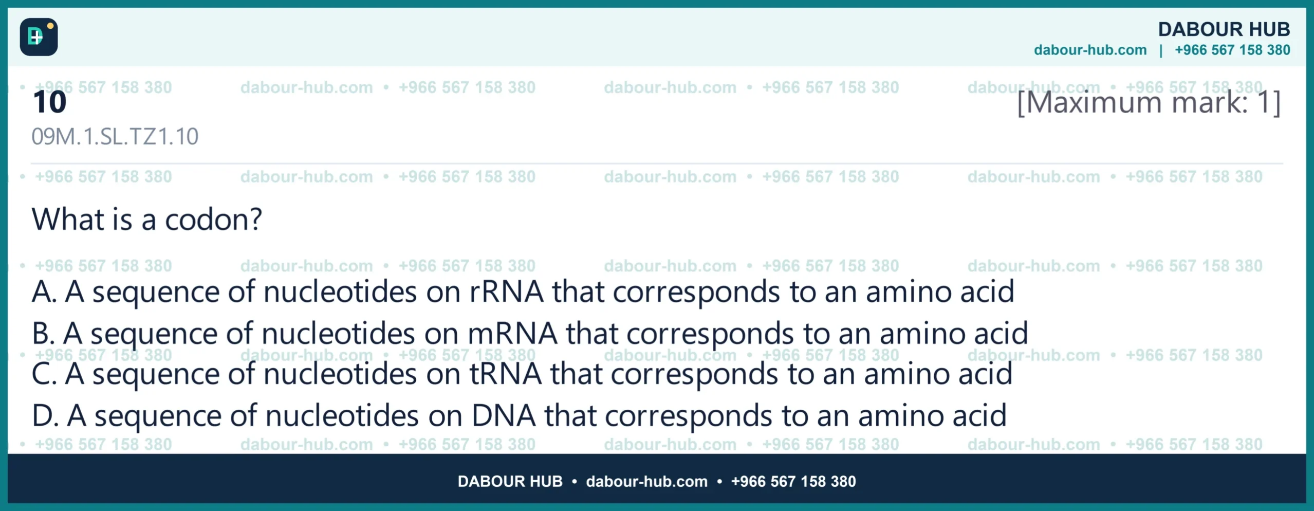 Dr Dabour Hub Science Diagram and Course Material