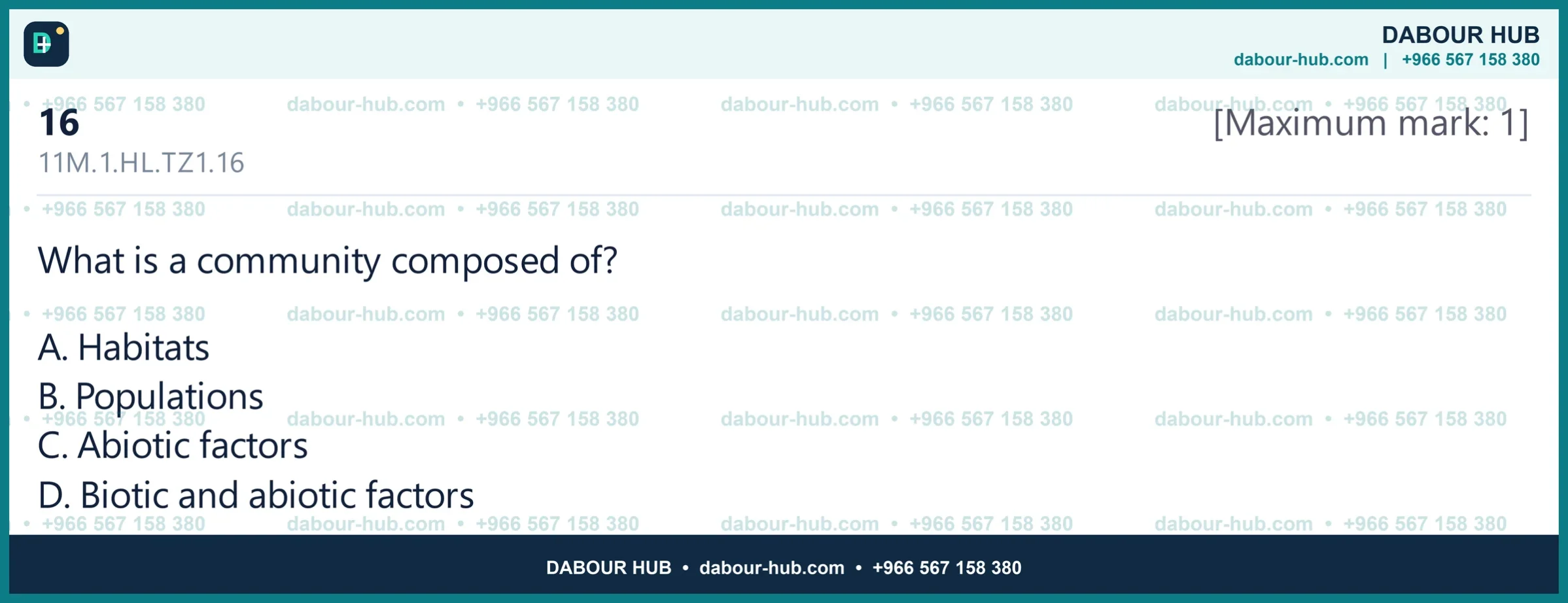 Dr Dabour Hub Science Diagram and Course Material