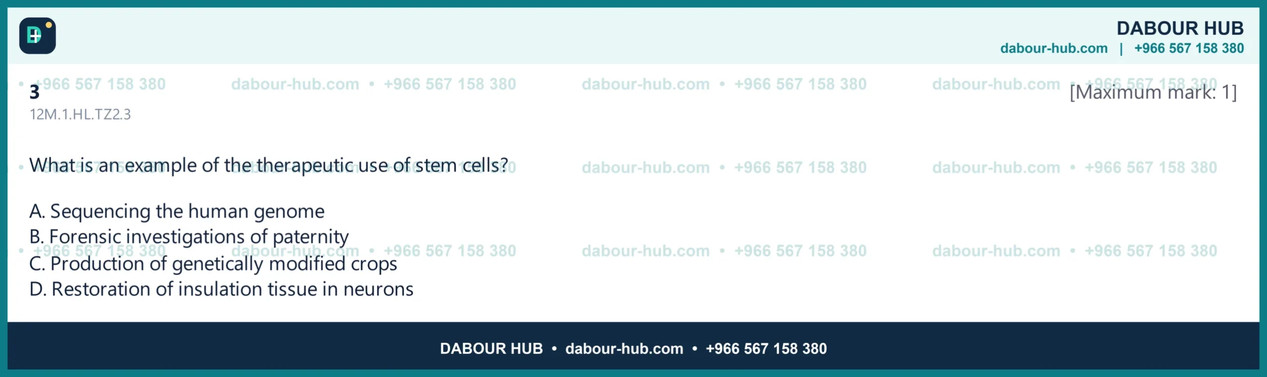 Dr Dabour Hub Science Diagram and Course Material