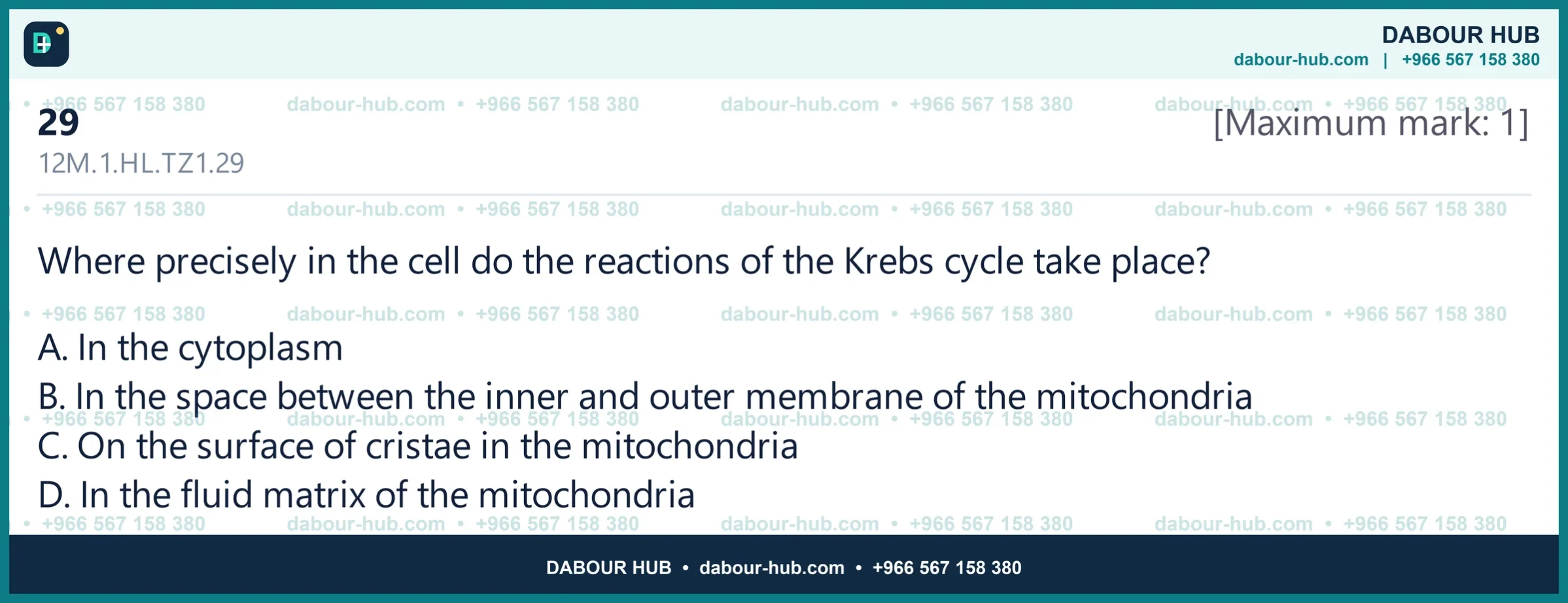 Dr Dabour Hub Science Diagram and Course Material