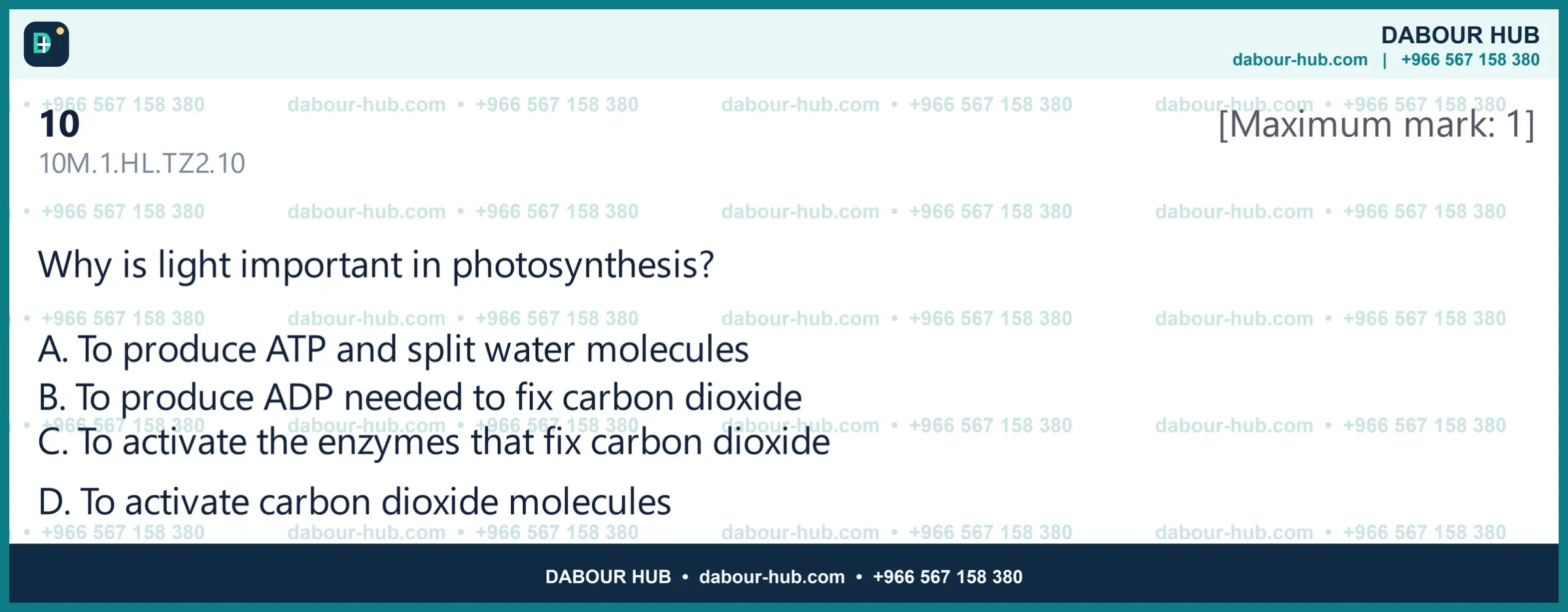 Dr Dabour Hub Science Diagram and Course Material