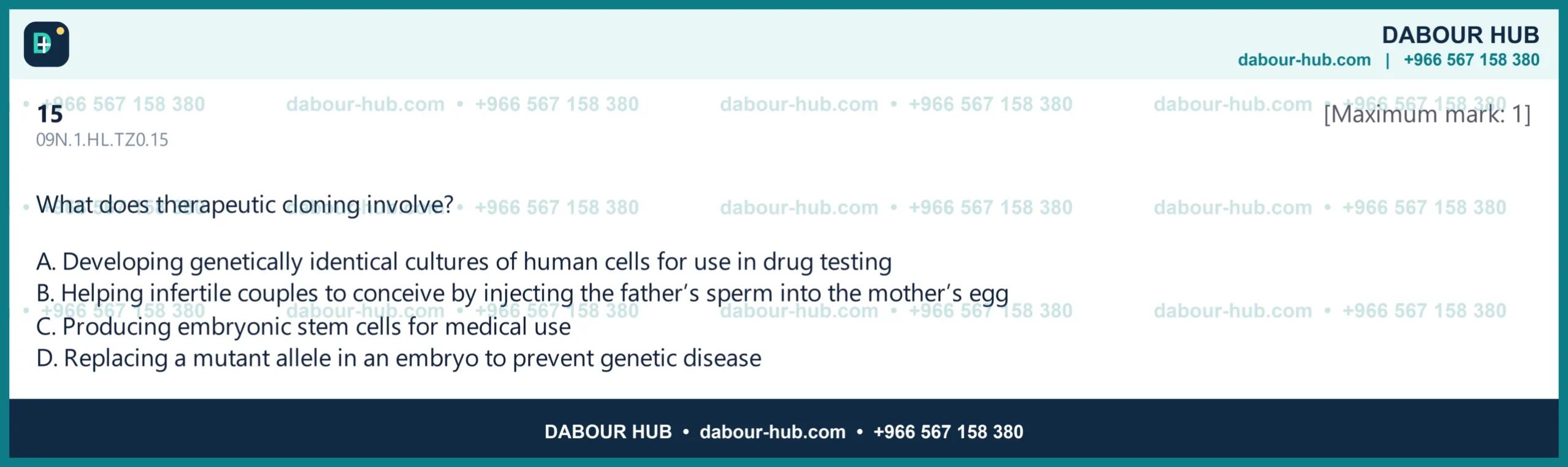 Dr Dabour Hub Science Diagram and Course Material