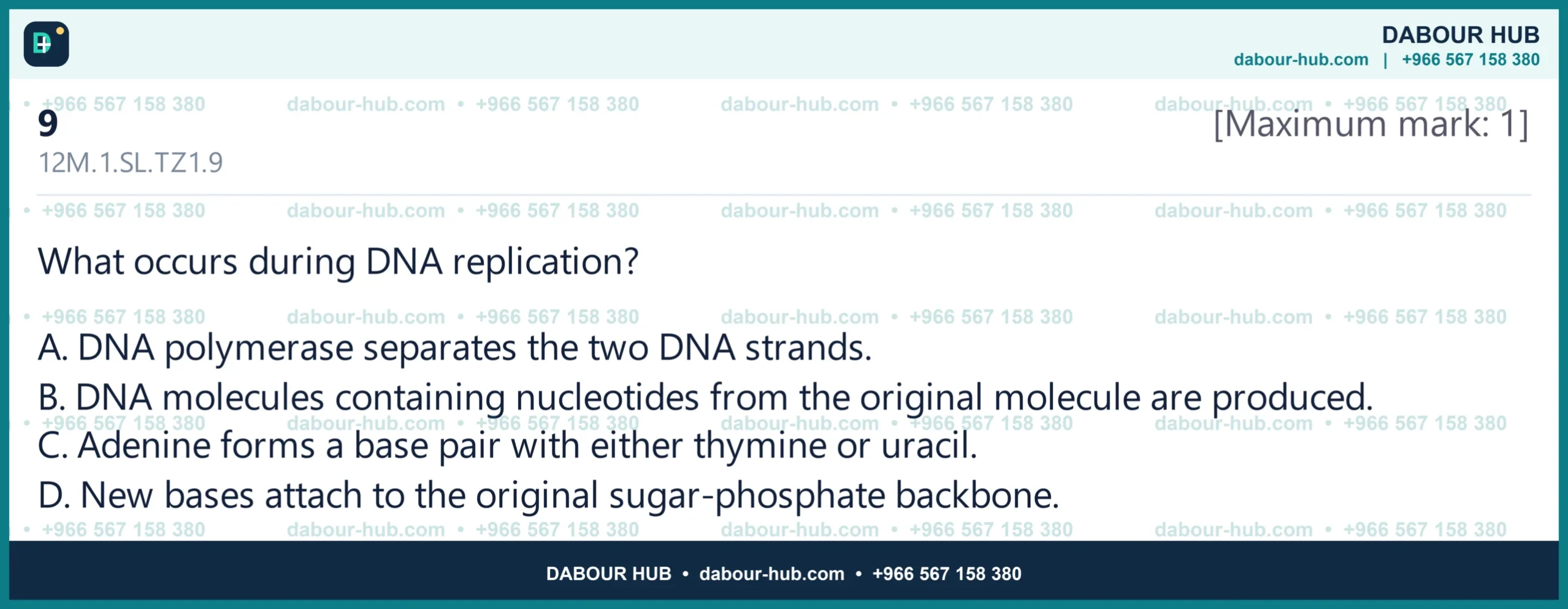 Dr Dabour Hub Science Diagram and Course Material