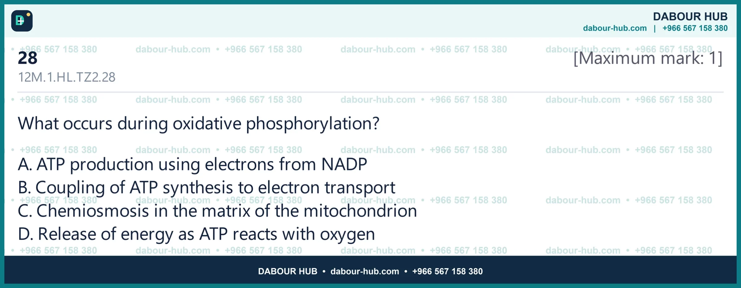 Dr Dabour Hub Science Diagram and Course Material