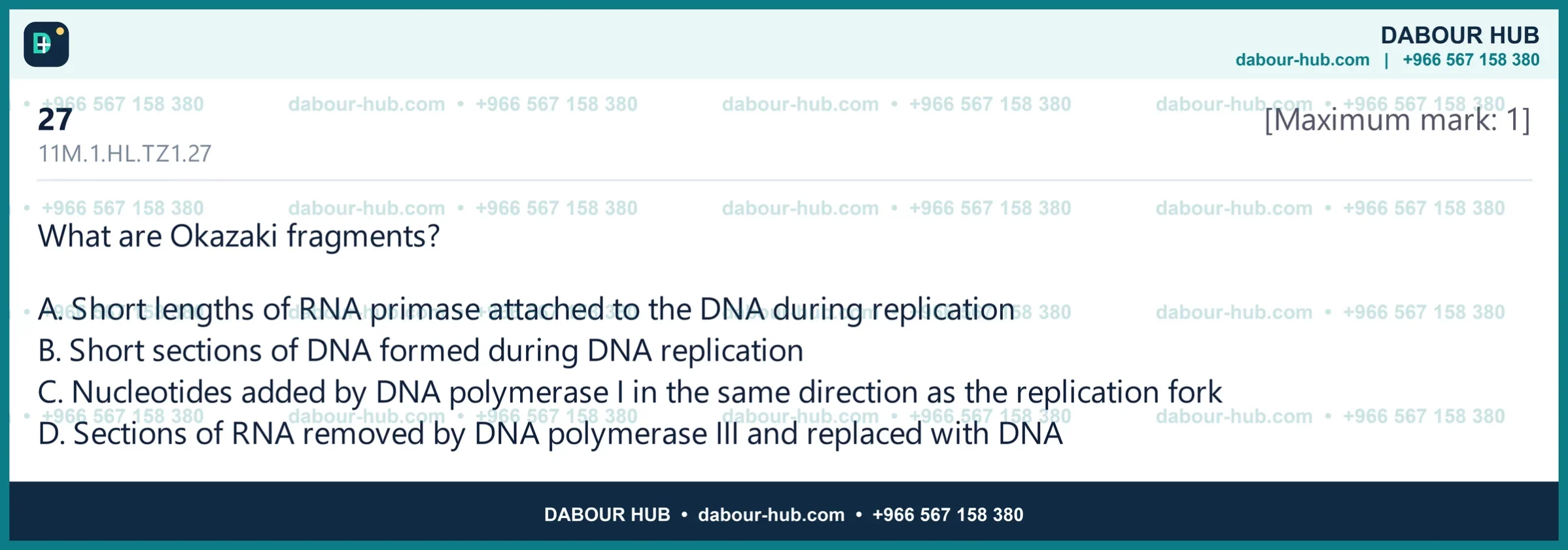Dr Dabour Hub Science Diagram and Course Material