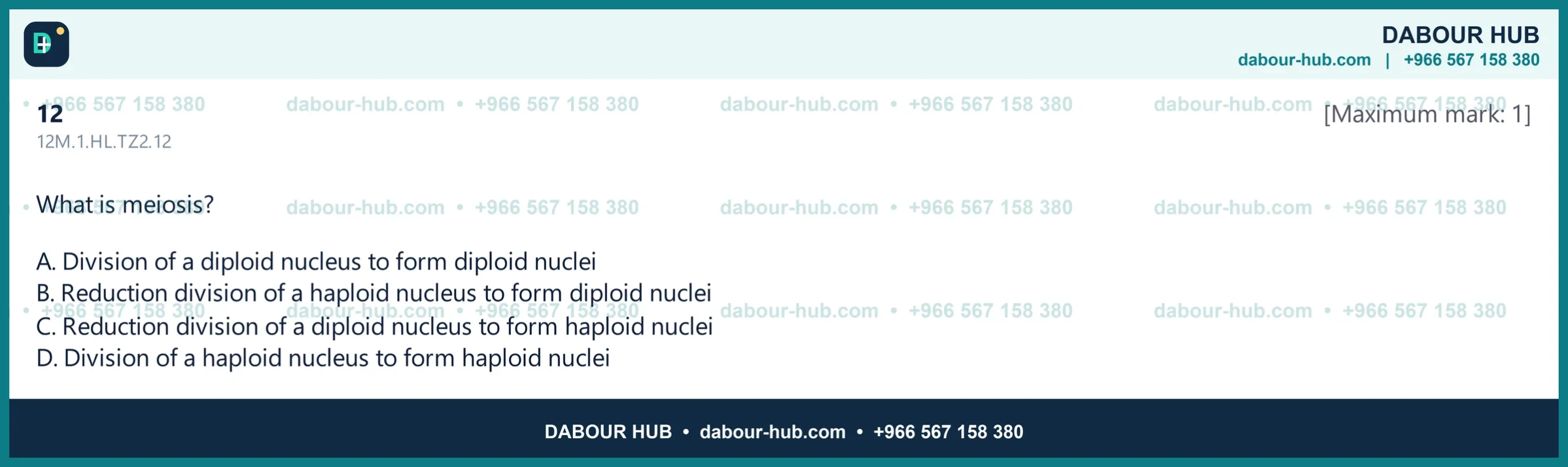 Dr Dabour Hub Science Diagram and Course Material