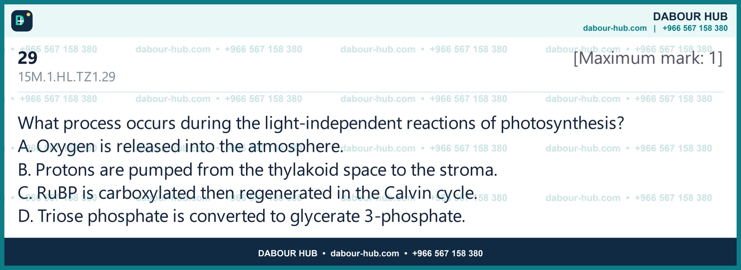 Dr Dabour Hub Science Diagram and Course Material