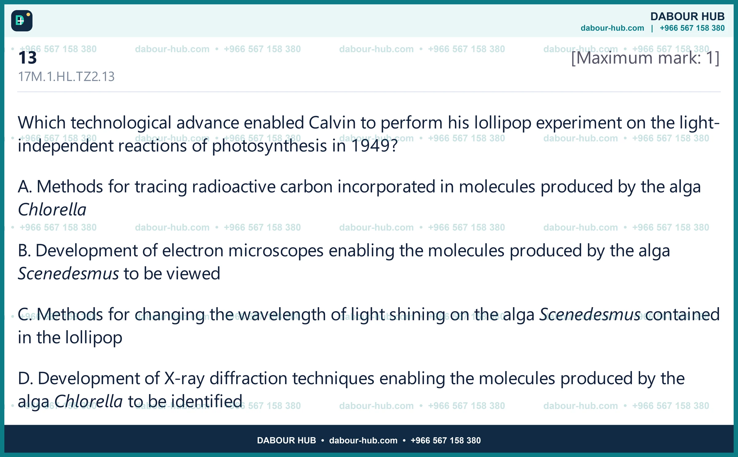 Dr Dabour Hub Science Diagram and Course Material