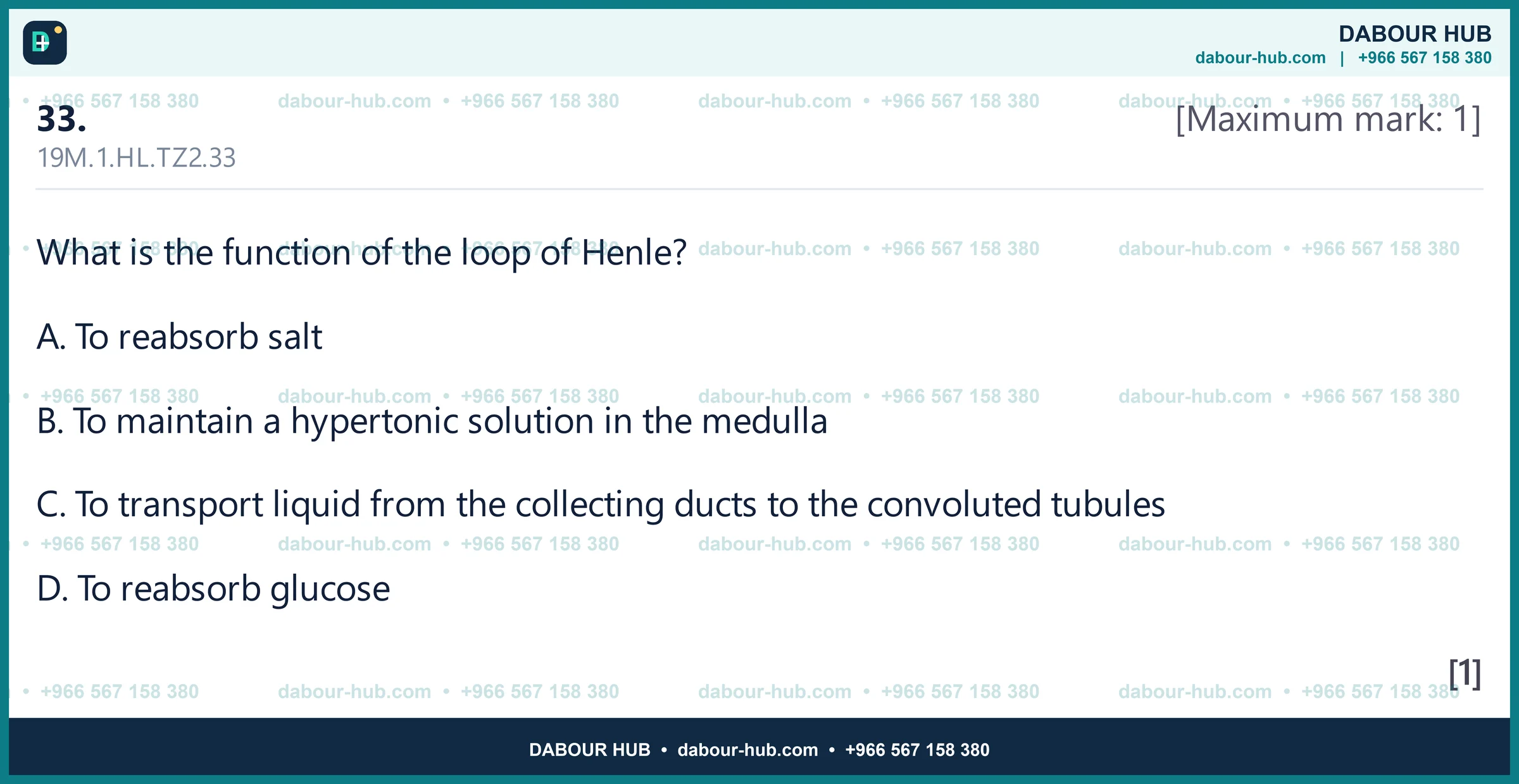 Dr Dabour Hub Science Diagram and Course Material