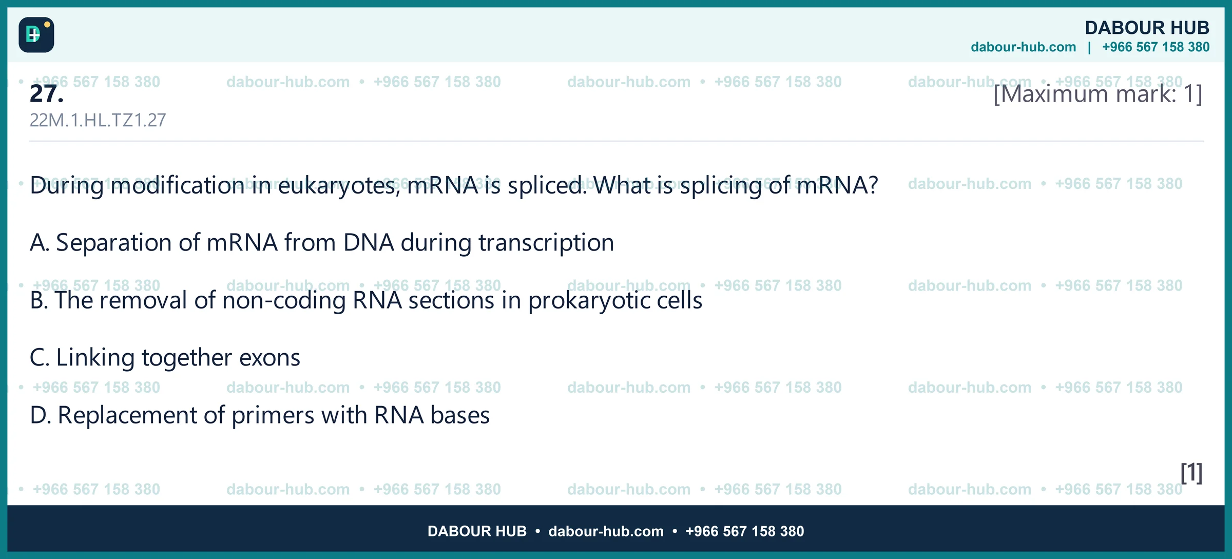 Dr Dabour Hub Science Diagram and Course Material