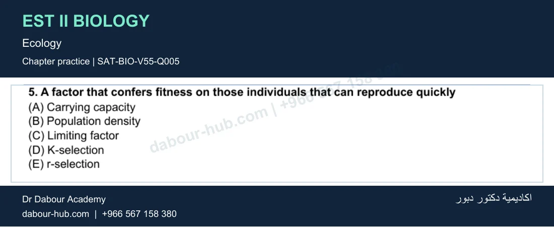 EST II Biology — Ecology — practice question 4 (SAT-BIO-V55-Q005)