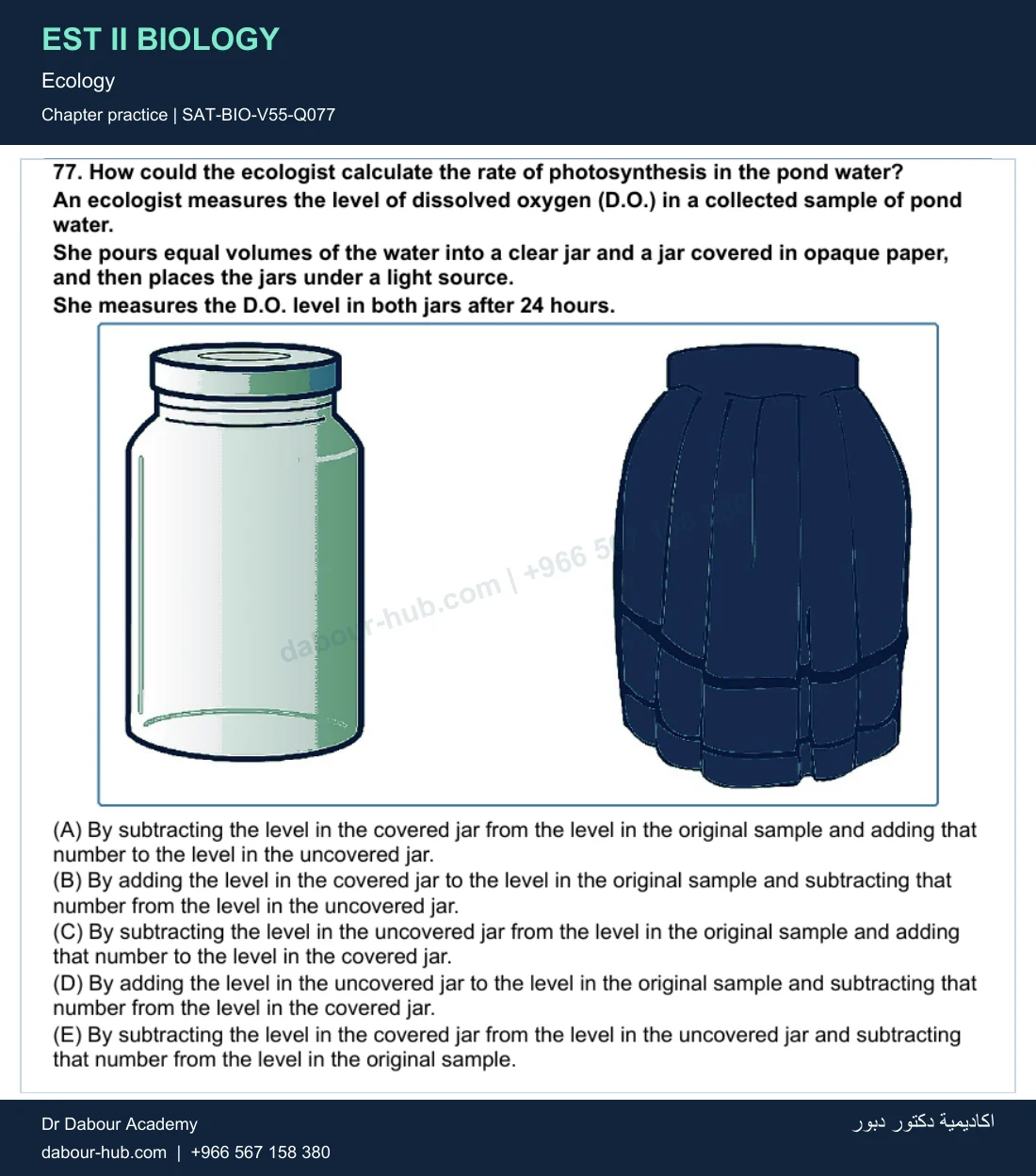 EST II Biology — Ecology — practice question 24 (SAT-BIO-V55-Q077)