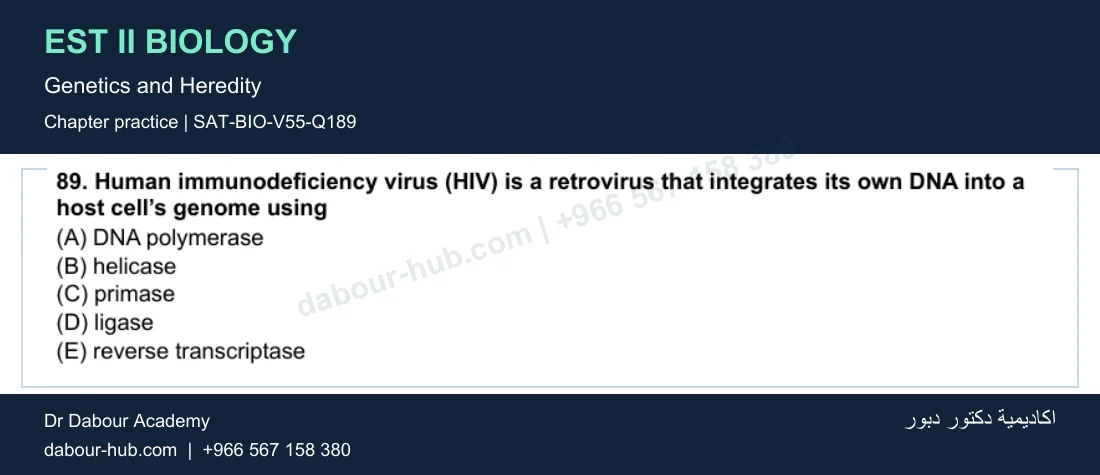 EST II Biology — Genetics and Heredity — practice question 46 (SAT-BIO-V55-Q189)