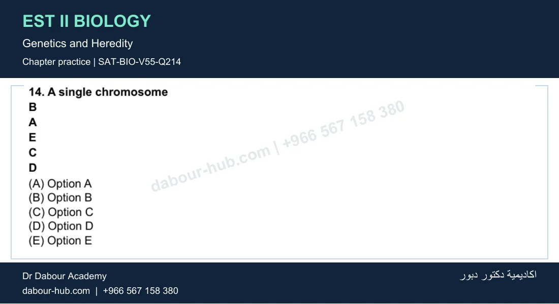 EST II Biology — Genetics and Heredity — practice question 56 (SAT-BIO-V55-Q214)