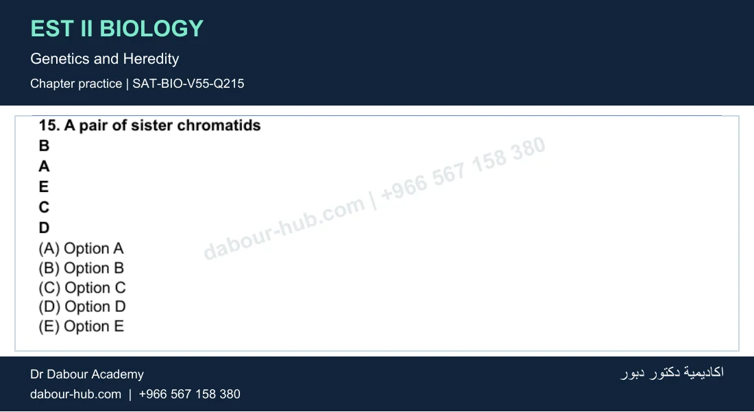 EST II Biology — Genetics and Heredity — practice question 57 (SAT-BIO-V55-Q215)
