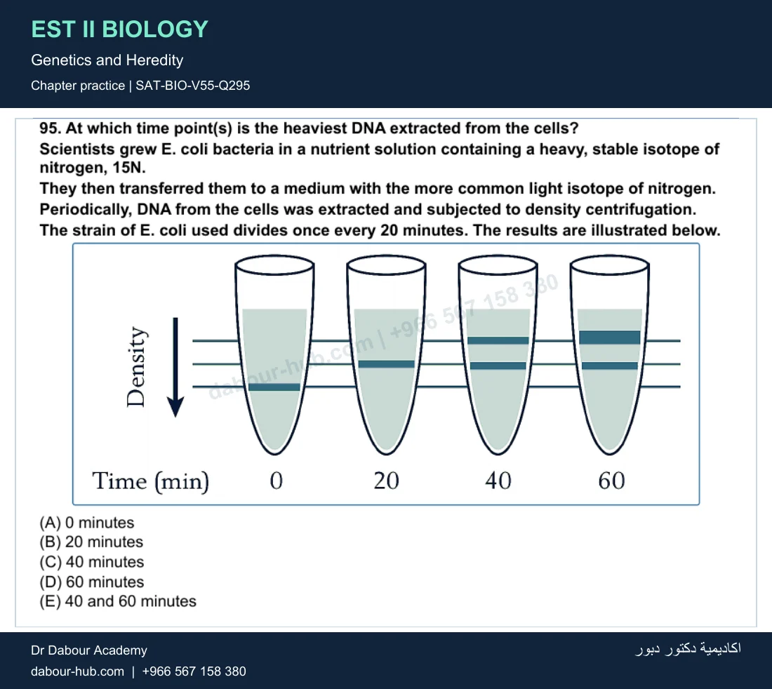 EST II Biology — Genetics and Heredity — practice question 72 (SAT-BIO-V55-Q295)