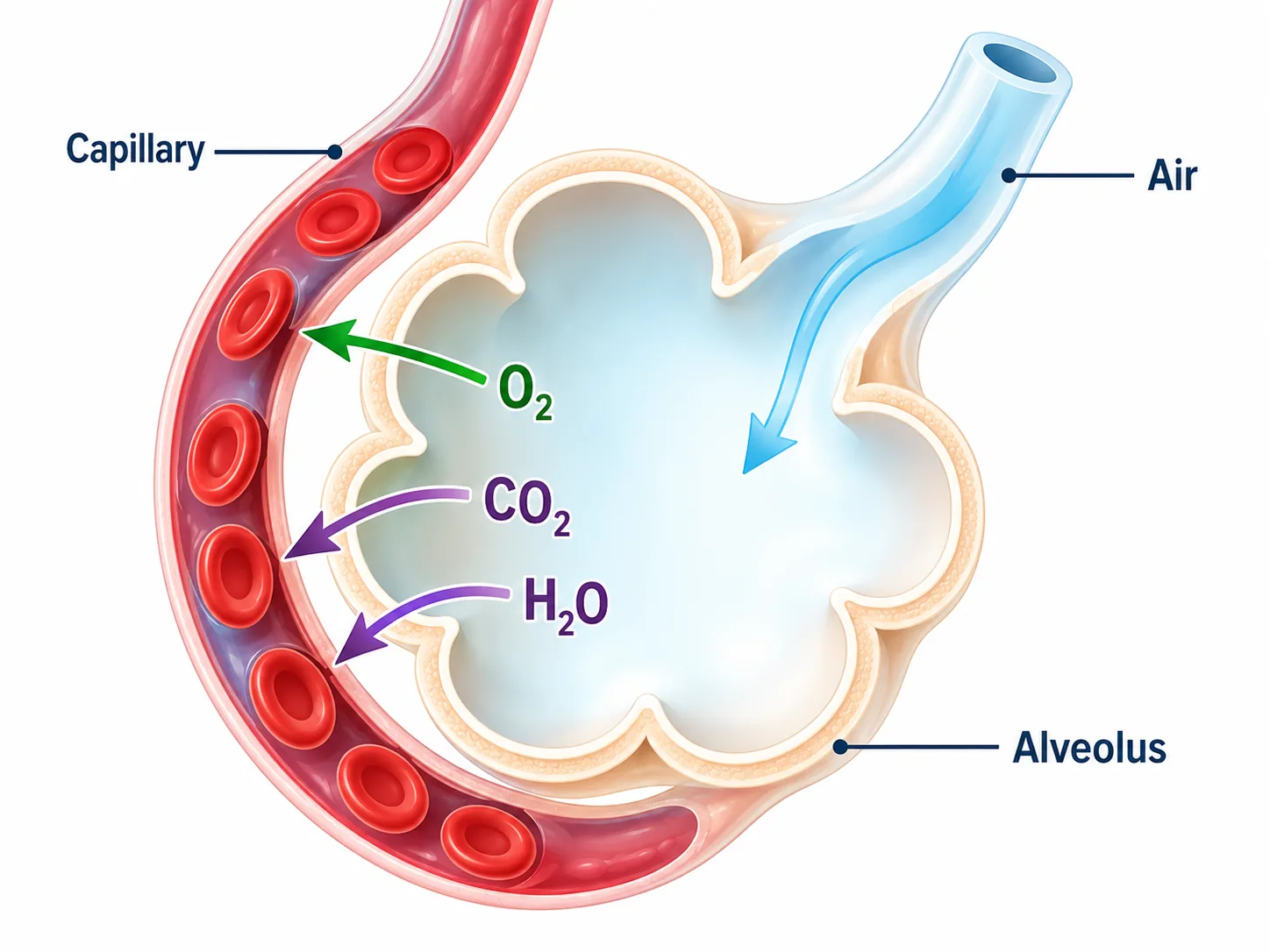 alveolus gas exchange landscape