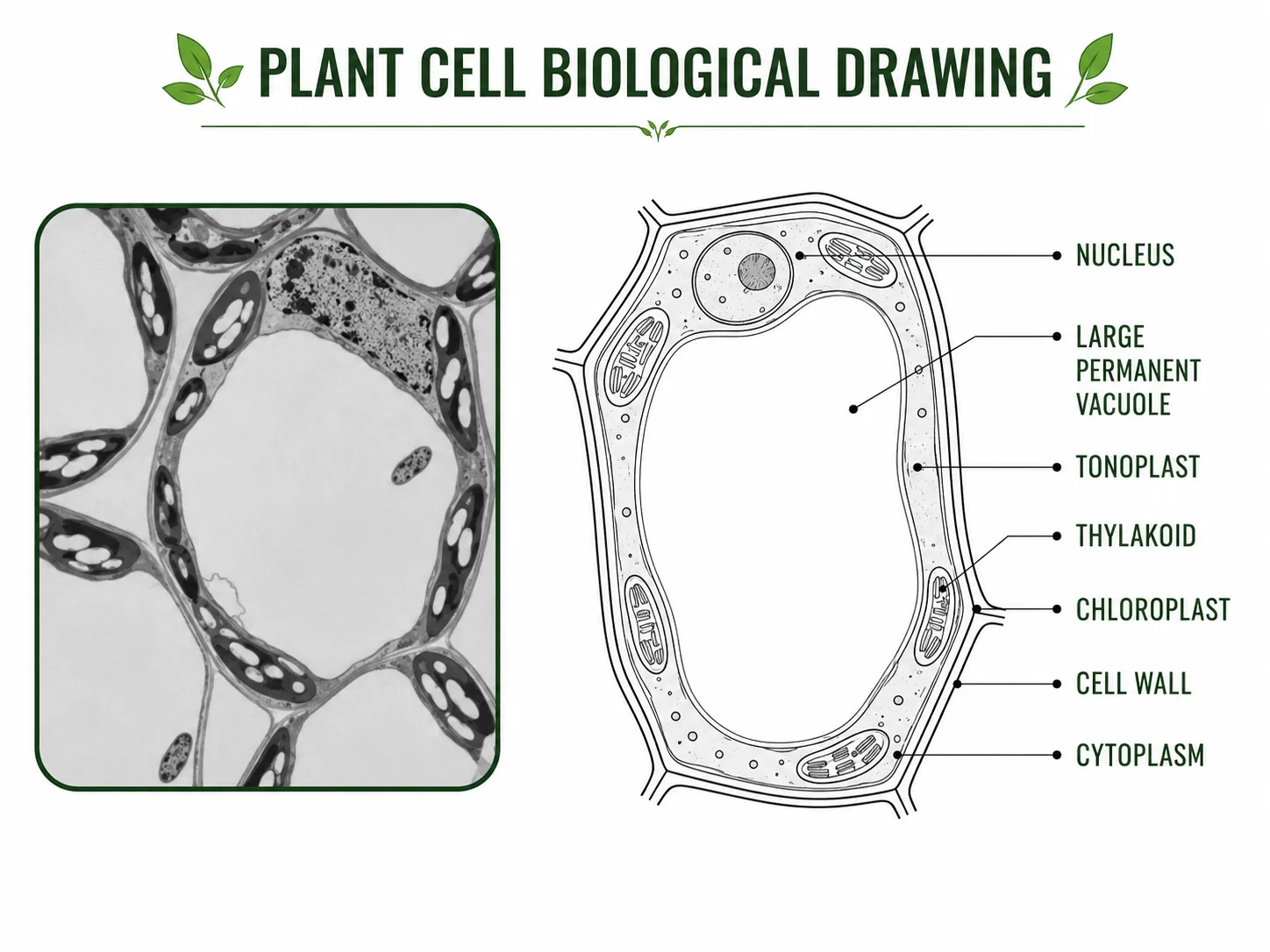 Plant Cell Biological Drawing — Click-by-Click Animation