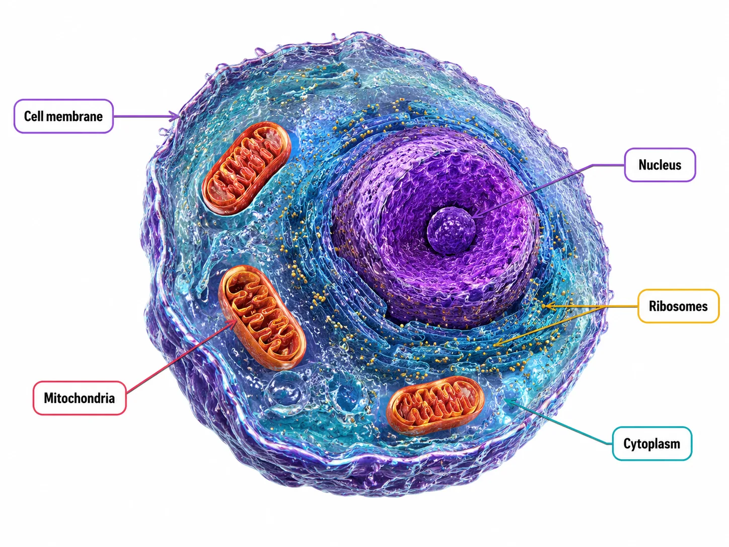Animal cell 3D labelled
