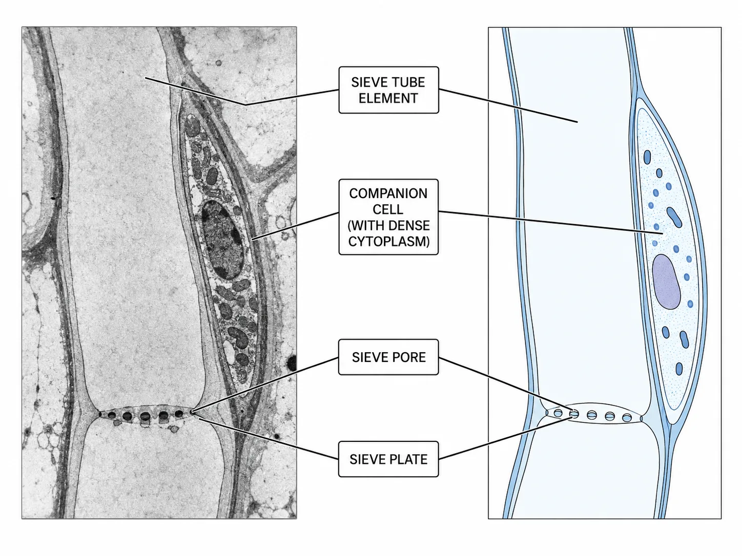 Phloem Sieve Tube Elements — Step-by-Step Simulation