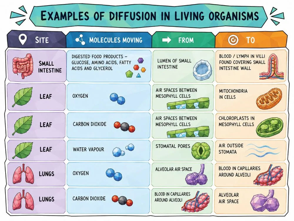 Examples of Diffusion in Living Organisms