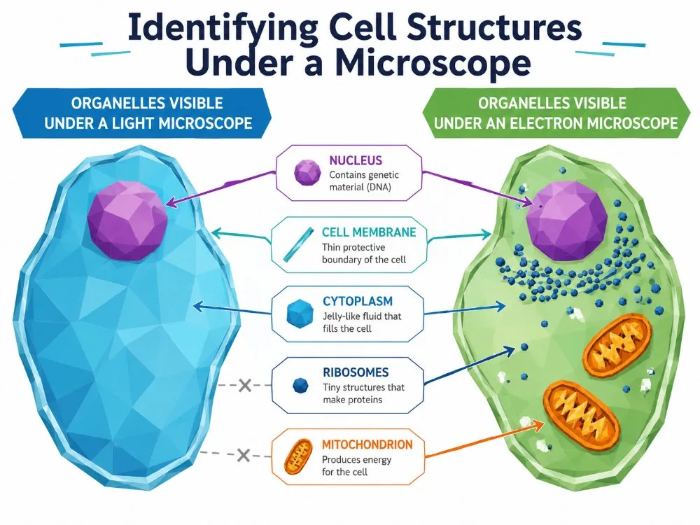 Identifying cell structures under a microscope