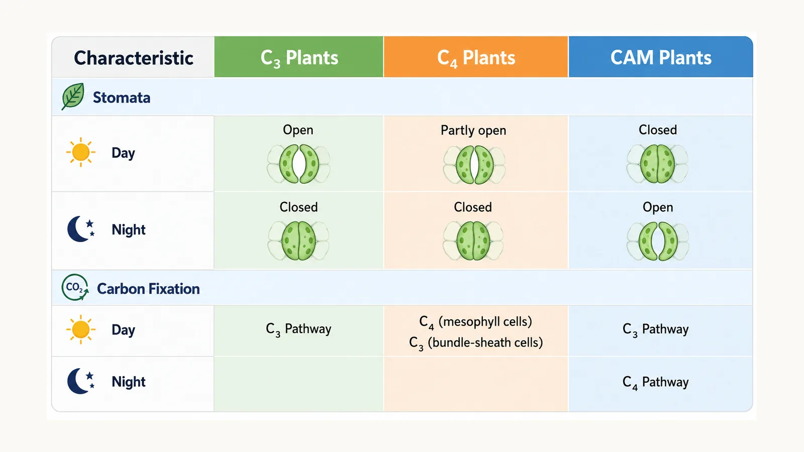stomata carbon fixation landscape
