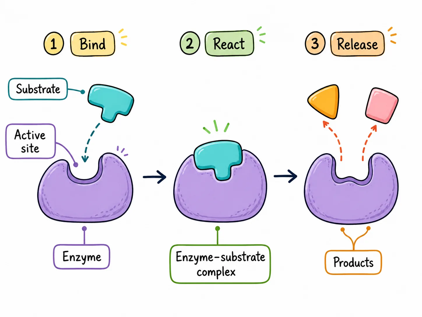 enzyme action cycle diagram