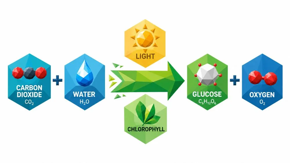 Photosynthesis equation (icons)
