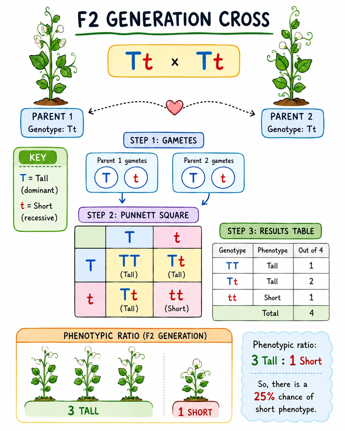 Punnett Square — Continuous Flow Simulation