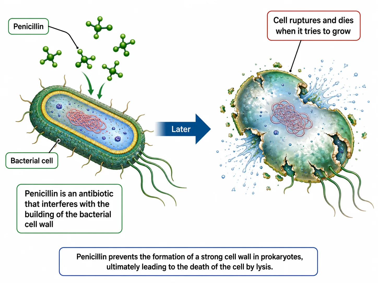 How Penicillin Kills a Bacterial Cell — Animated