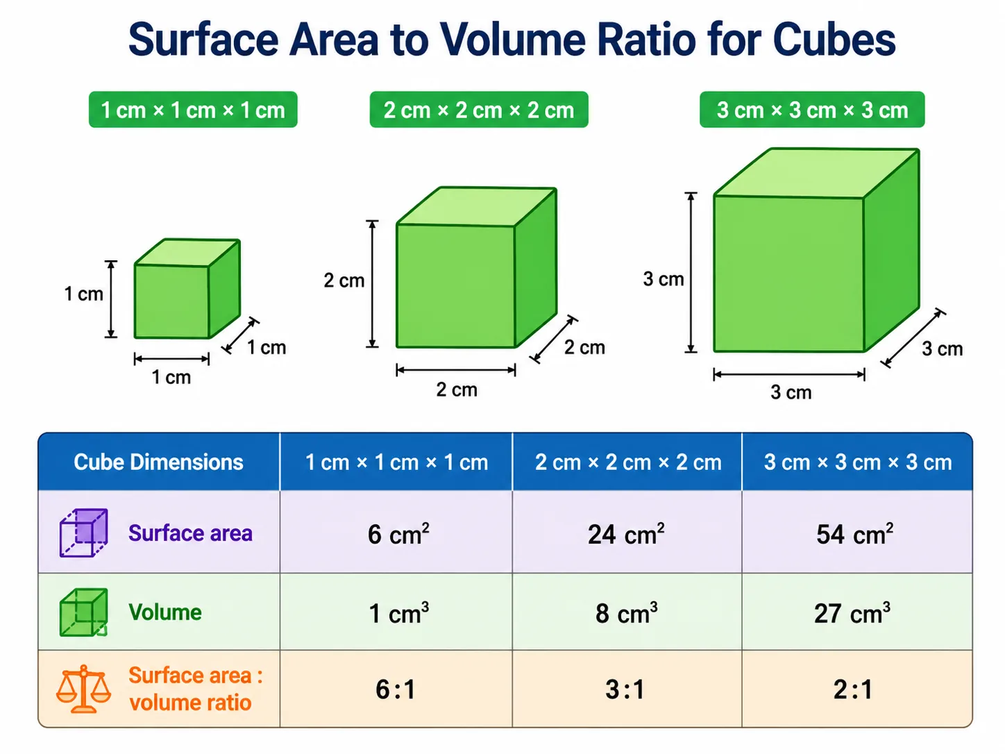 Surface Area : Volume — 3D Step-by-Step Simulation