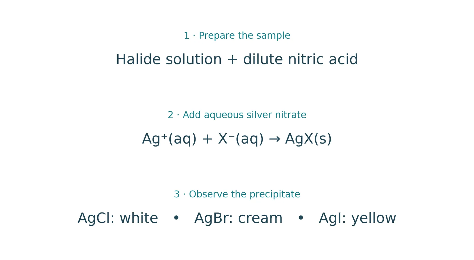 silver nitrate halide test