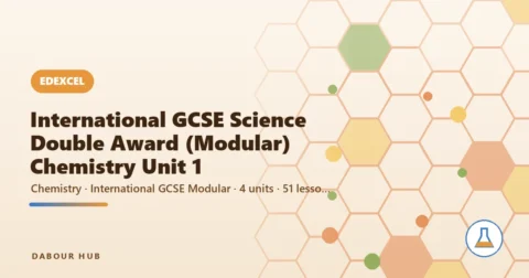 Edexcel International GCSE Science Double Award (Modular) — Chemistry Unit 1 cover