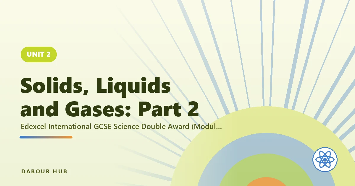 Solids, Liquids and Gases: Part 2 — unit cover