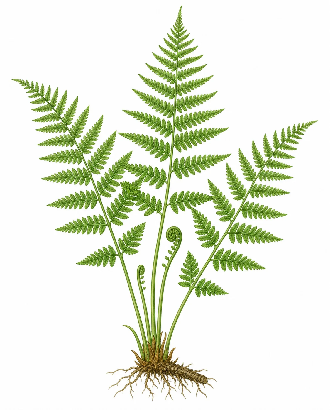Fern as an example of a non-flowering plant