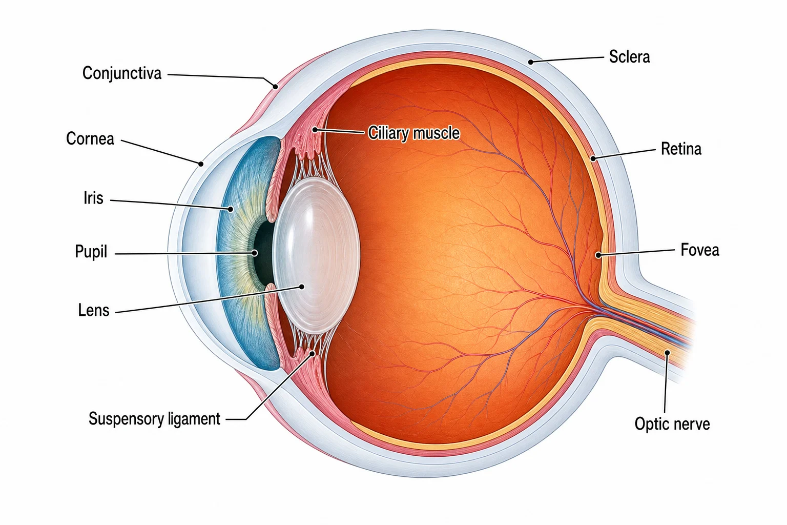 Anatomy of the human eye