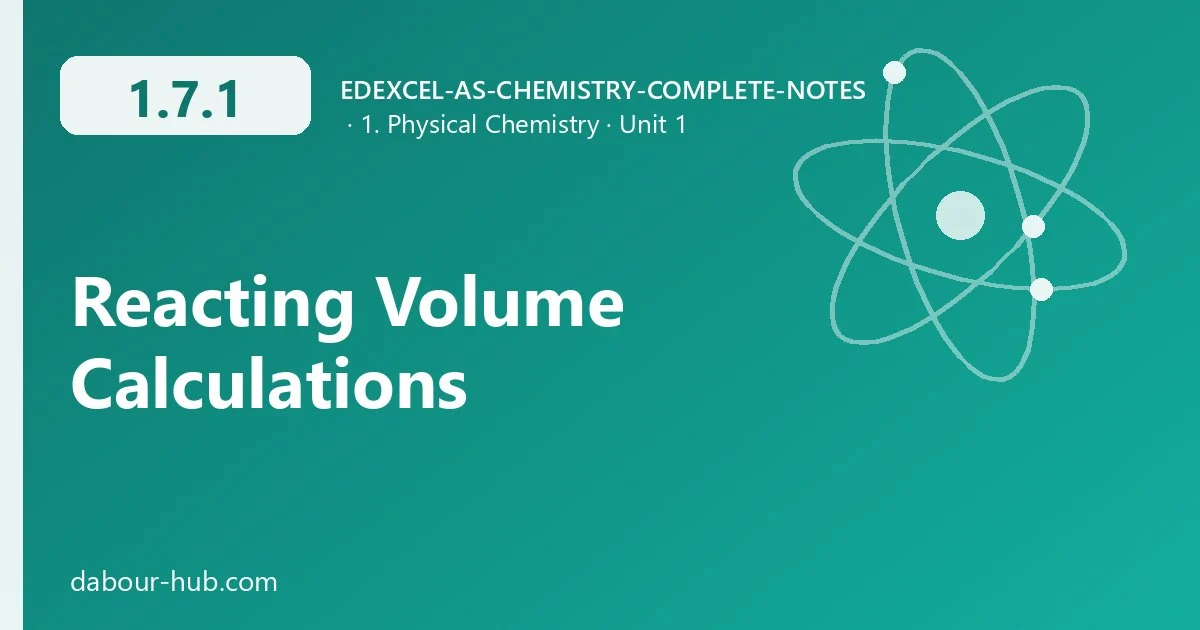 1.7.1 Reacting Volume Calculations